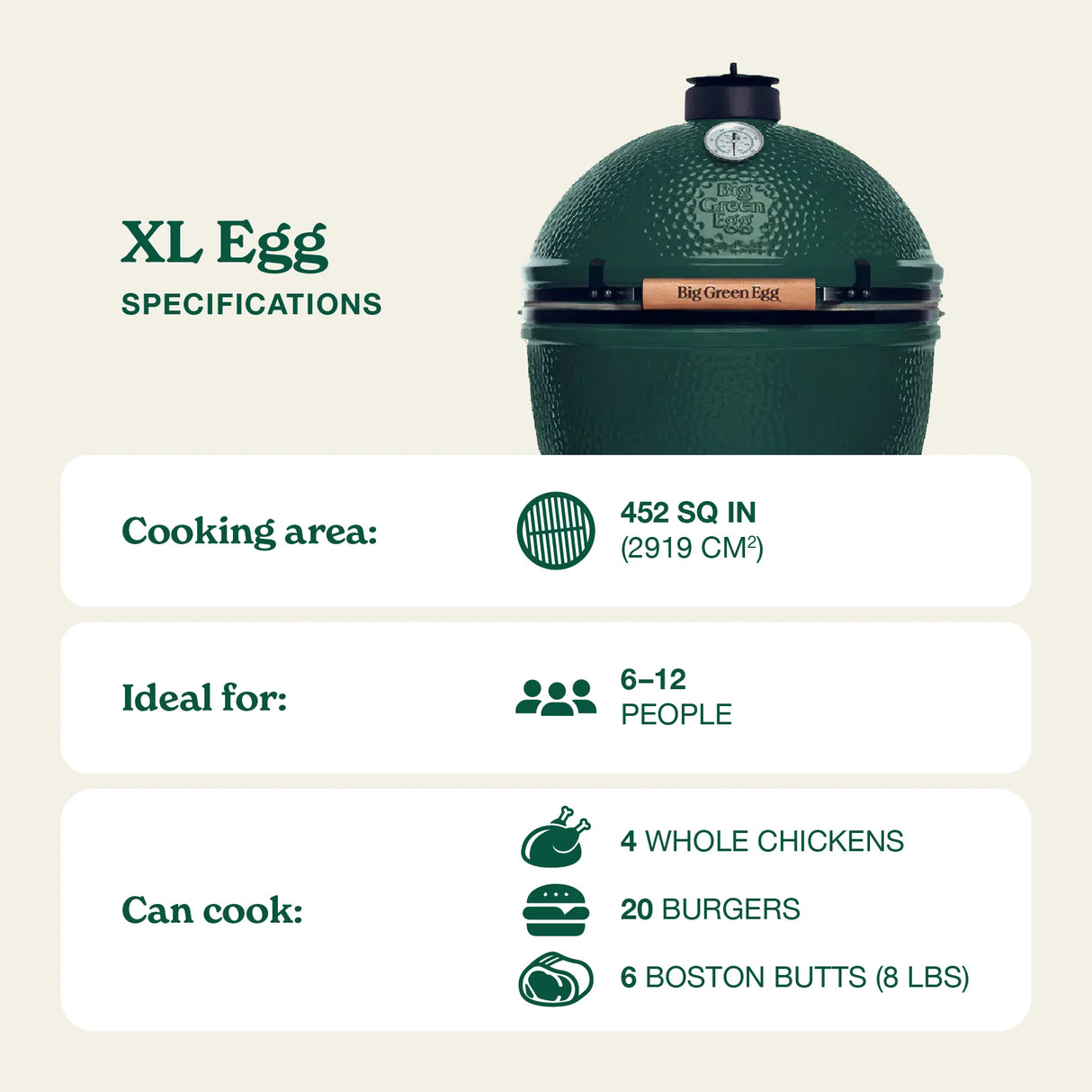 XL Big Green Egg in 50.4-inch Modern Farmhouse Table Package 136732
