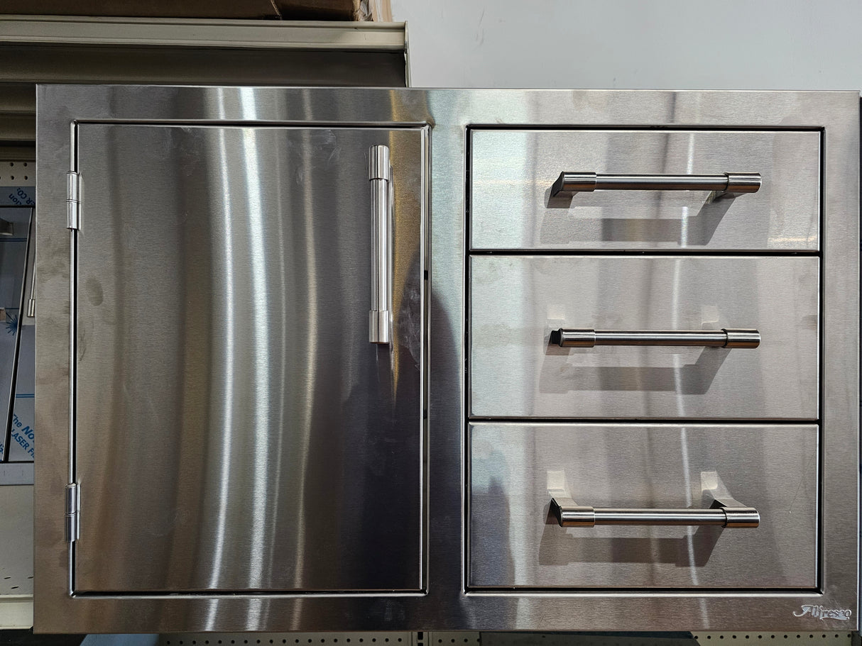*OPEN BOX* Alfresco 32" Triple Drawers and Door on Left combo AXE-DDC-L-SC