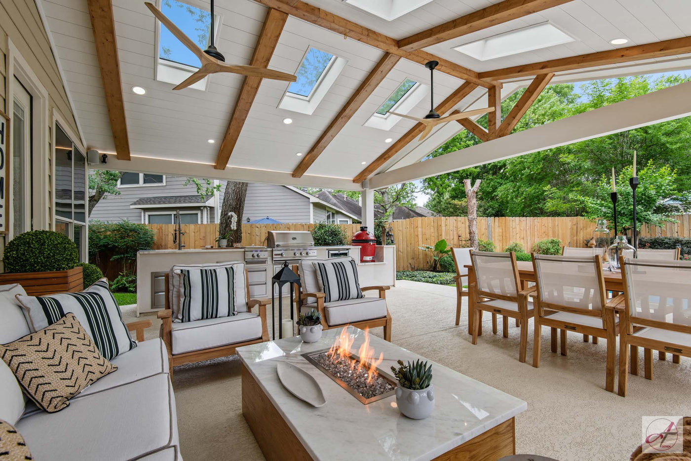 Outdoor Kitchen with Kamado Joe and RCS Grill by Texas Star Grill Shop in Houston, Texas