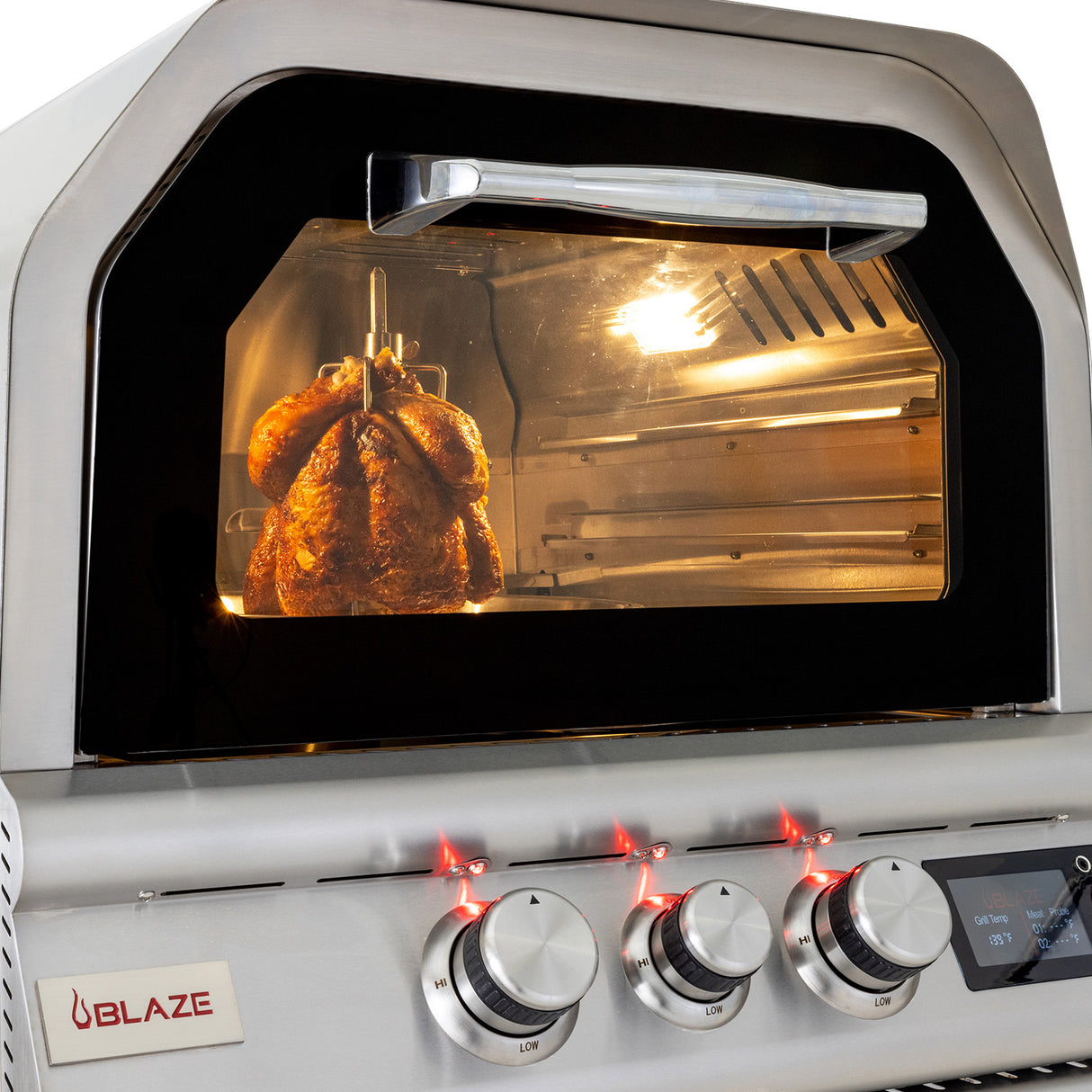 Blaze 26-Inch Built-In Gas Outdoor Pizza Oven W/ Rotisserie - BLZ-26-PZOVN-LP/NG