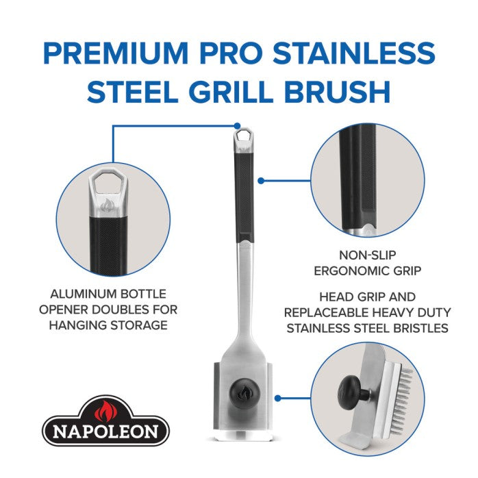 Napoleon Premium Stainless Steel Grill Brush PRO Series