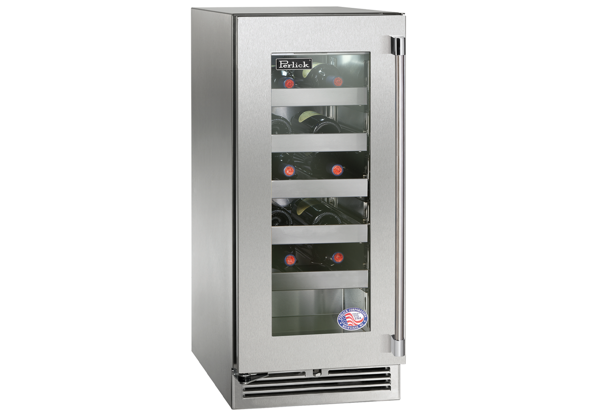 Perlick 15 inch Wine Refrigerator Glass Door - Indoor