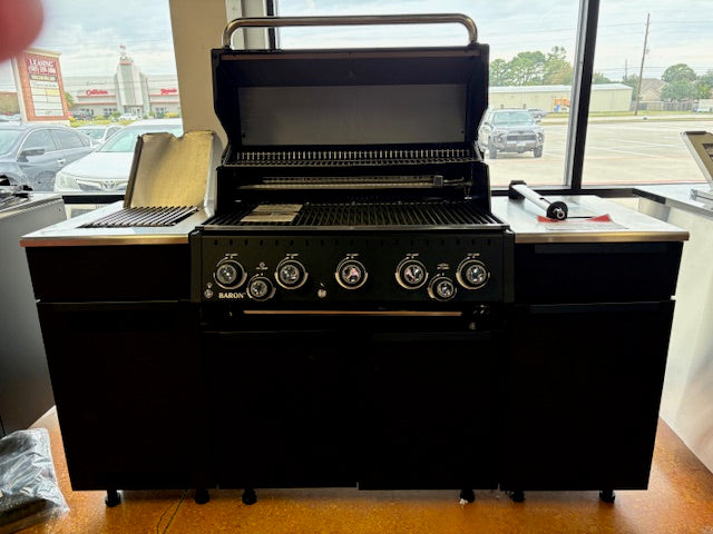 *Open Box* Broil King Baron Shadow 590i 4-Burner Gas Grill With Rotisserie & Side Burner Grill Island