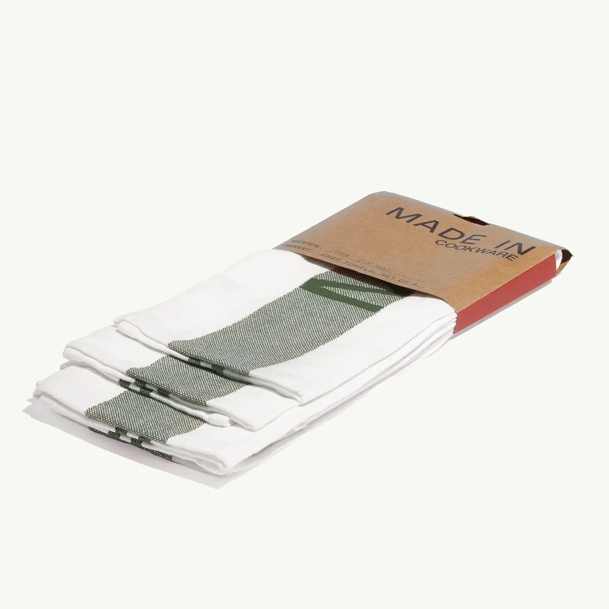 Made In 3 Pack Chef Towels White & Olive ACC-TOWELS-GREEN