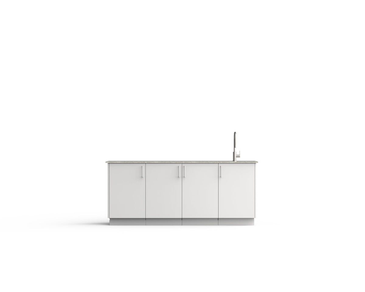 Urban Bonfire Perseid outdoor kitchen in Clay; example finish, appliances sold separately