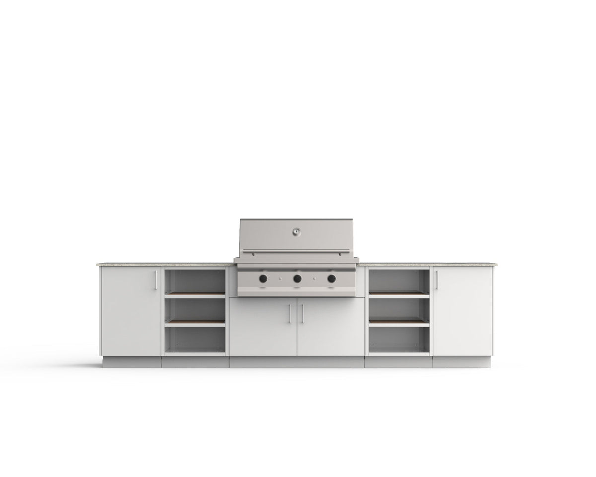 Urban Bonfire Savannah 42 outdoor kitchen in Chantilly; example finish, appliances sold separately