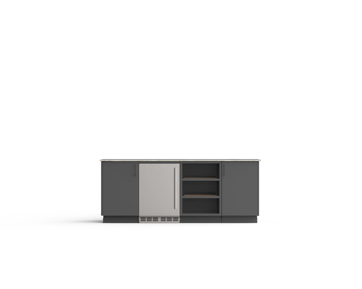 Urban Bonfire Skye outdoor kitchen in Anthracite; example finish, appliances sold separately