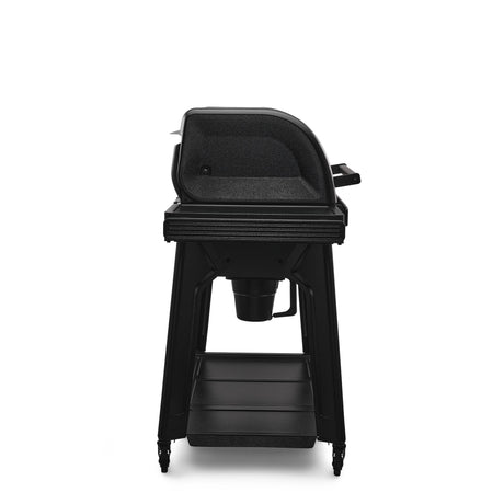 black traeger woodridge pro pellet grill on a white background