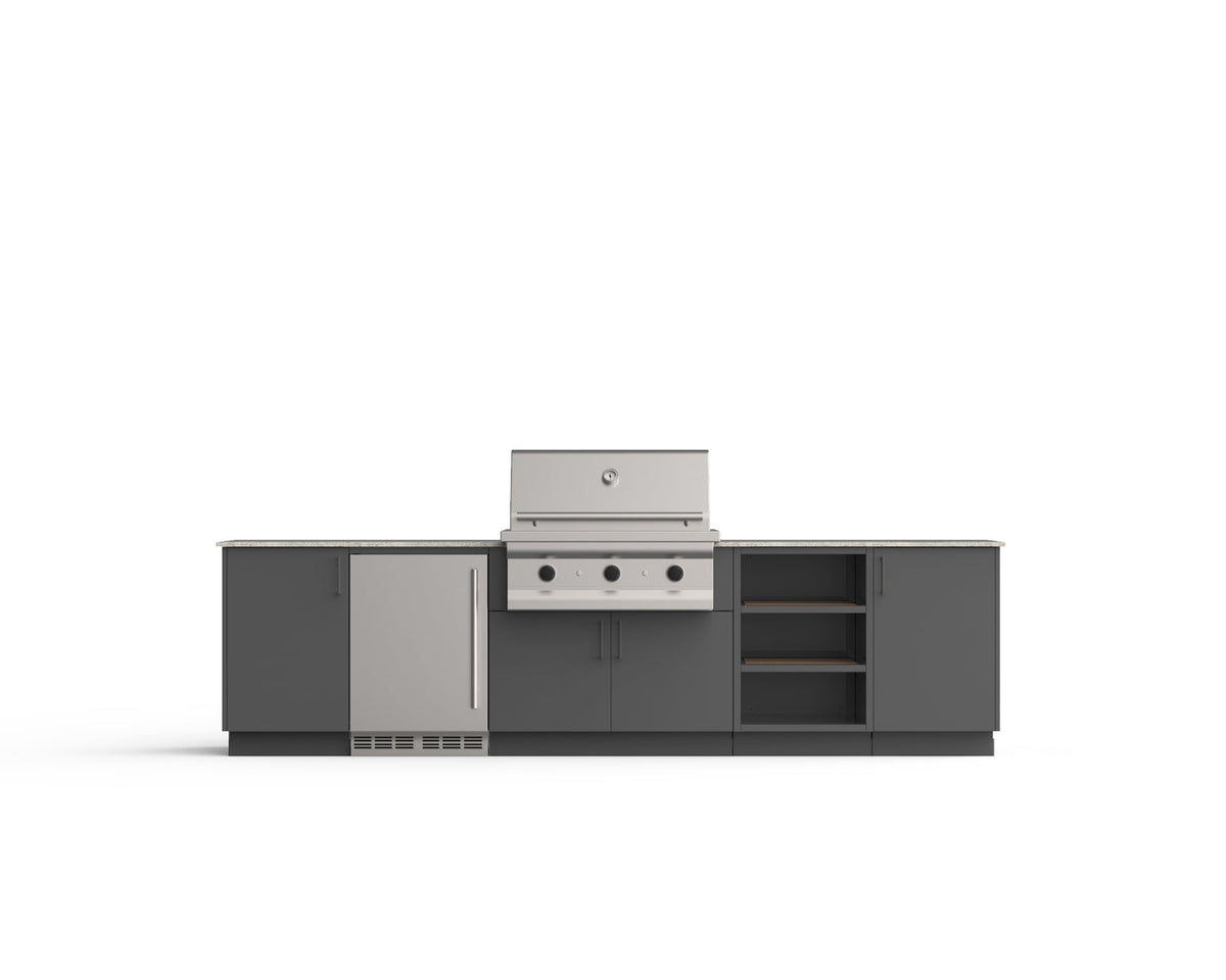 Urban Bonfire Taiga 36 outdoor kitchen in Anthracite; example finish, appliances sold separately