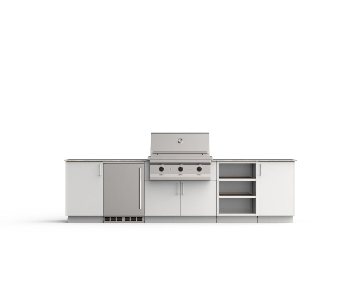 Urban Bonfire Taiga 36 outdoor kitchen in Chantilly; example finish, appliances sold separately