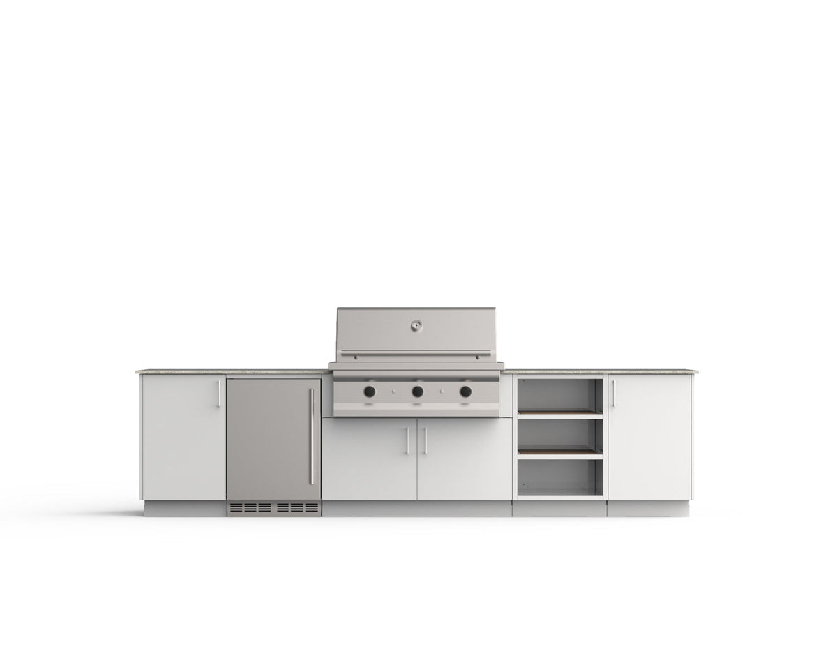 Urban Bonfire Taiga 42 outdoor kitchen in Chantilly; example finish, appliances sold separately