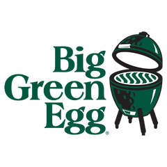 Big Green Egg logo featuring a green ceramic kamado grill.