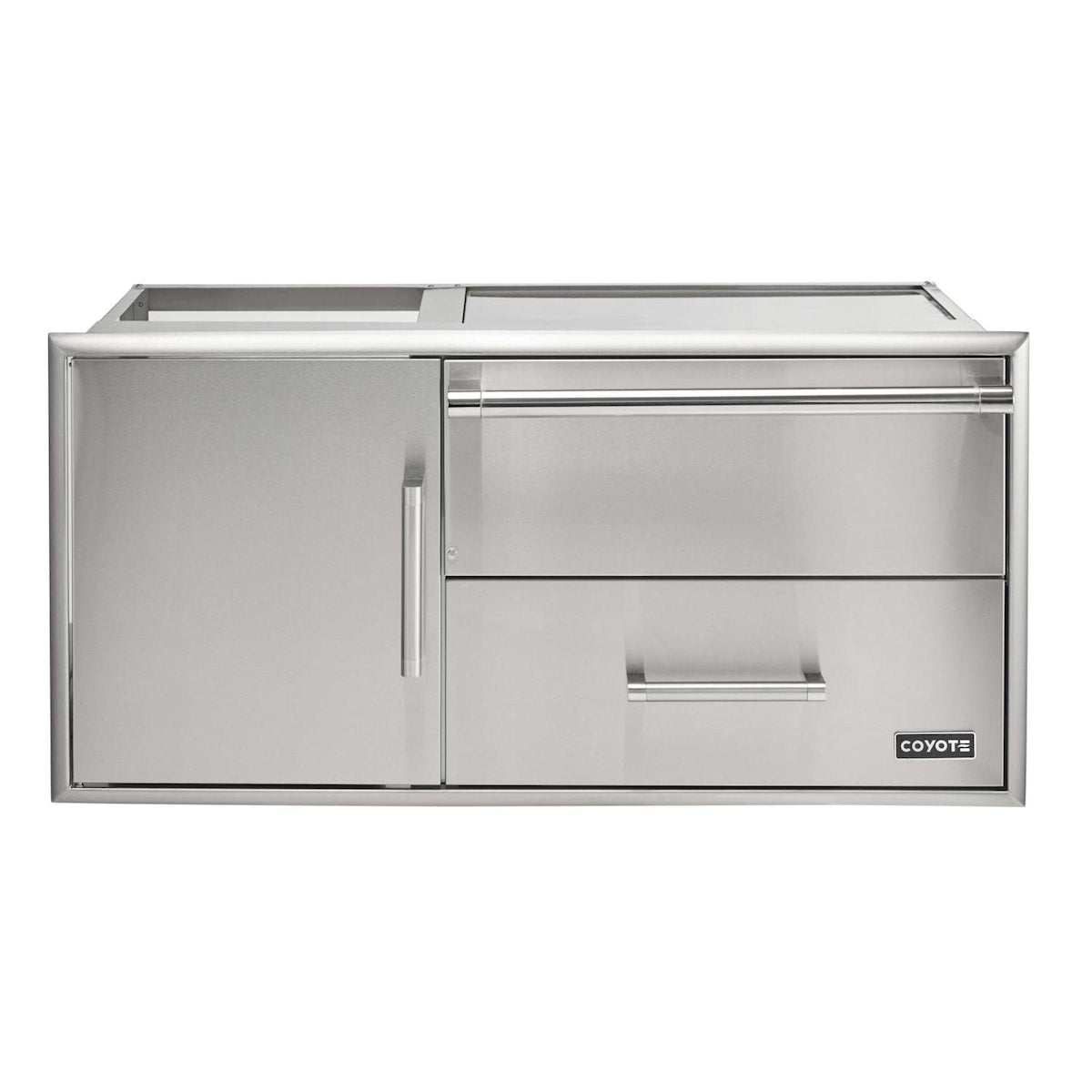 Coyote 42" Access Door With Storage & Warming Drawer Combo