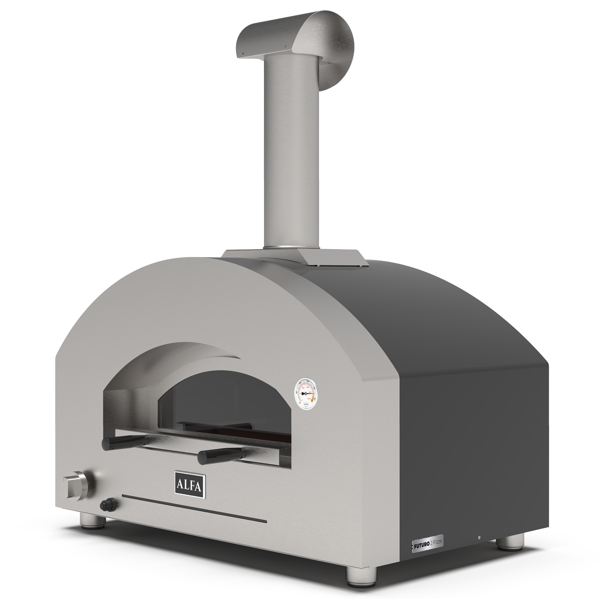 Alfa Futuro 2 Pizze Gas Pizza Oven Silver Black - FXFT-2P-MSB-U