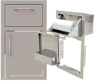 Alfresco 17" Stainless Steel Left-Hinged Soft-Close Door & Paper Towel Holder Combo AXE-DTH-L-SC - Texas Star Grill Shop AXE-DTH-L-SC
