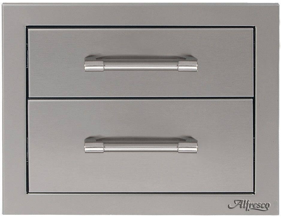 Alfresco 17" Stainless Steel Soft-Close Double Drawer AXE-2DR-SC - Texas Star Grill Shop AXE-2DR-SC