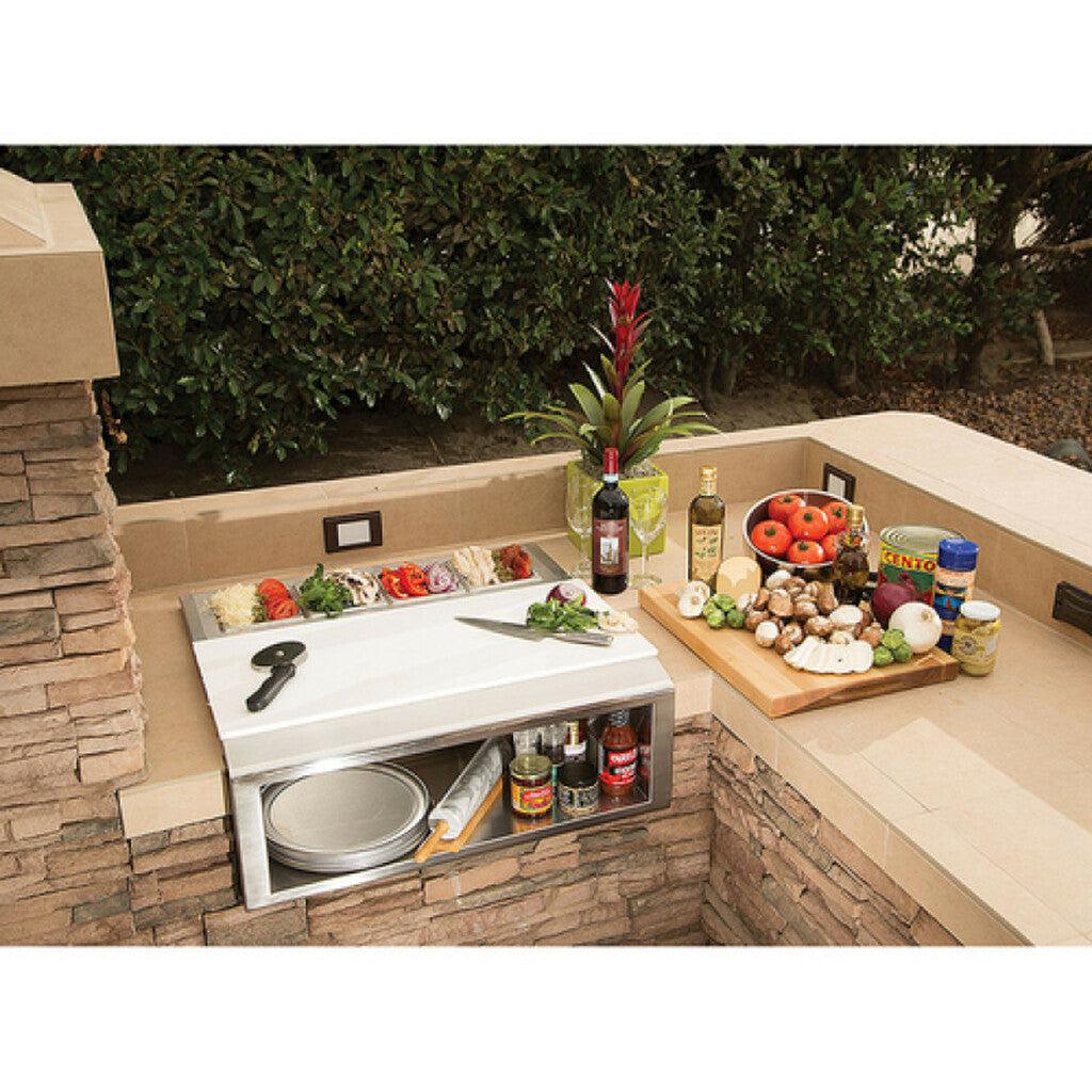 Alfresco 30" Pizza Prep & Garnish W/Food Pans APS-30PPC - Texas Star Grill Shop APS-30PPC