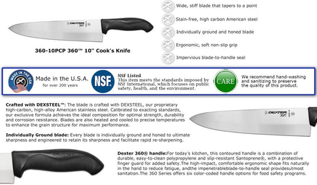 Dexter 360 10in Cooks Knife S360-10 RED - Texas Star Grill Shop S360-10RED