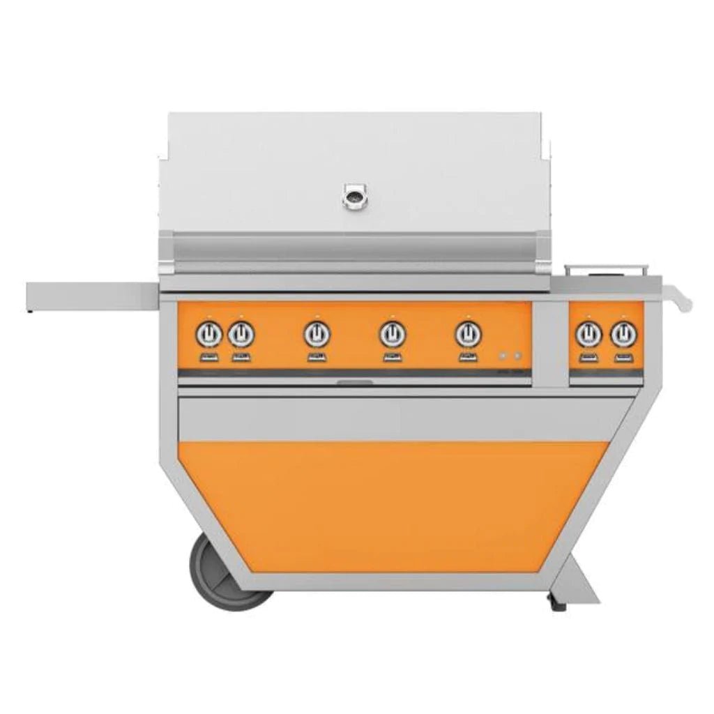 Hestan 42" Grill 3 Trellis 1 Sear, Rotisserie, Deluxe Cart - Texas Star Grill Shop GMBR42CX2-NG