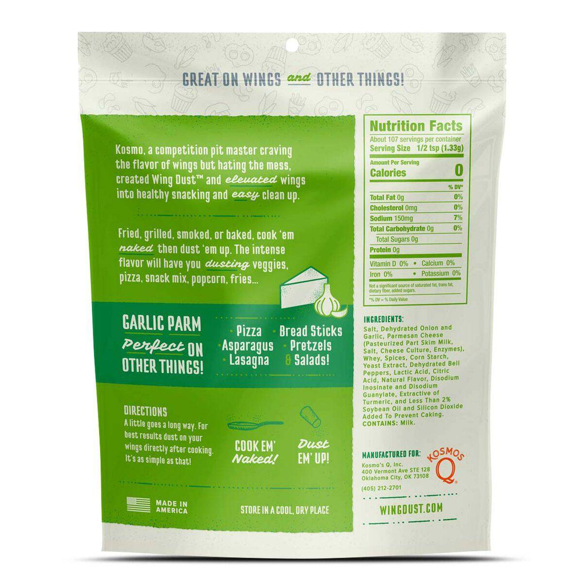 Kosmos Garlic Parm Wing Dust - Texas Star Grill Shop KOS-GARPM-15X1