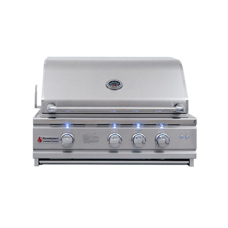 RCS 30" Cutlass Pro Grill W/ Rear Burner & Blue LEDs - Texas Star Grill Shop RON30A-NG