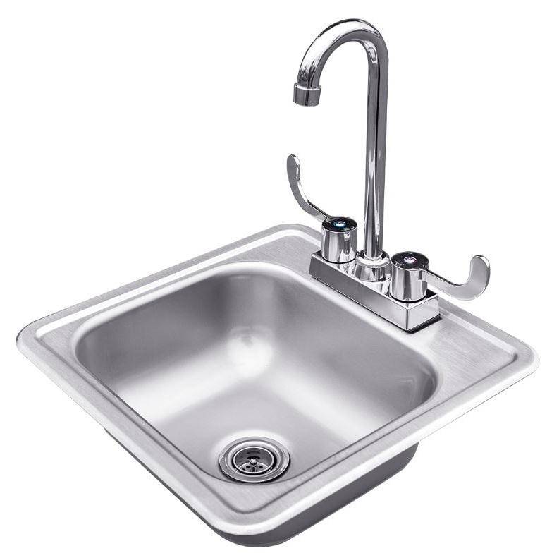RCS Stainless Sink & Faucet 15"x15" (Was 107500) RSNK1 - Texas Star Grill Shop RSNK1