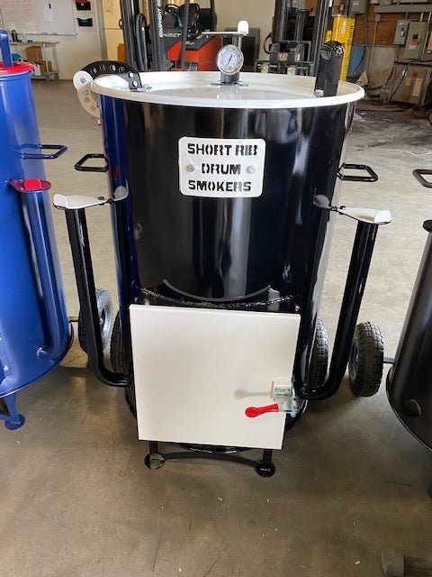 Short Rib Drum Smokers Black and Matte Red - Texas Star Grill Shop SRDS-Black-Red
