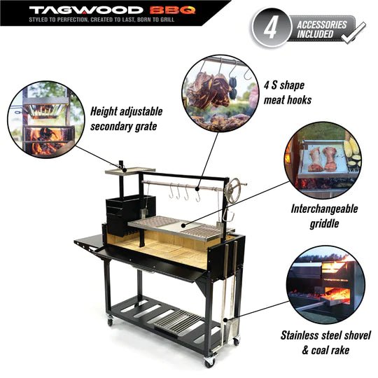 Tagwood Freestanding Charcoal Grill BBQ03SI - Texas Star Grill Shop BBQ03SI