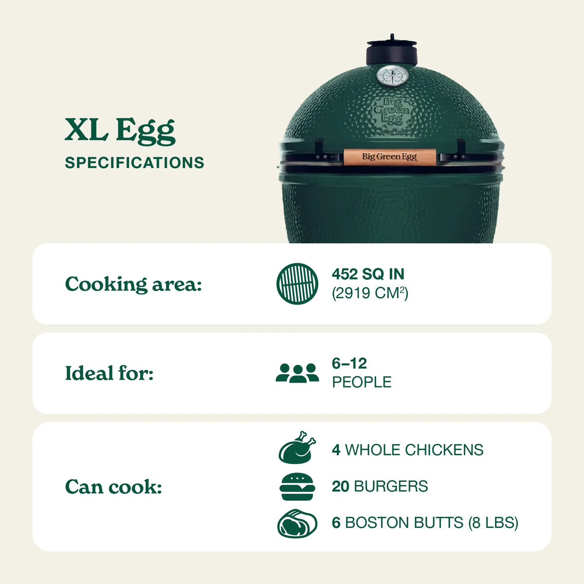 XL Big Green Egg in 50.4-inch Modern Farmhouse Table Package 136732