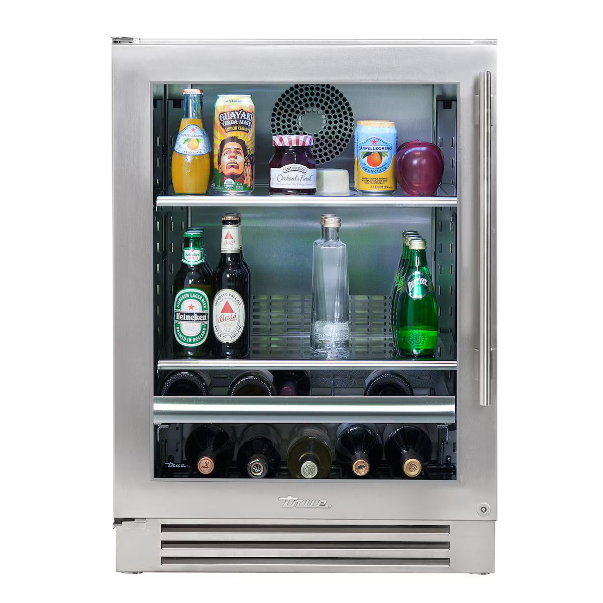 True 24" Out Door Beverage Center Stainless Glass Door