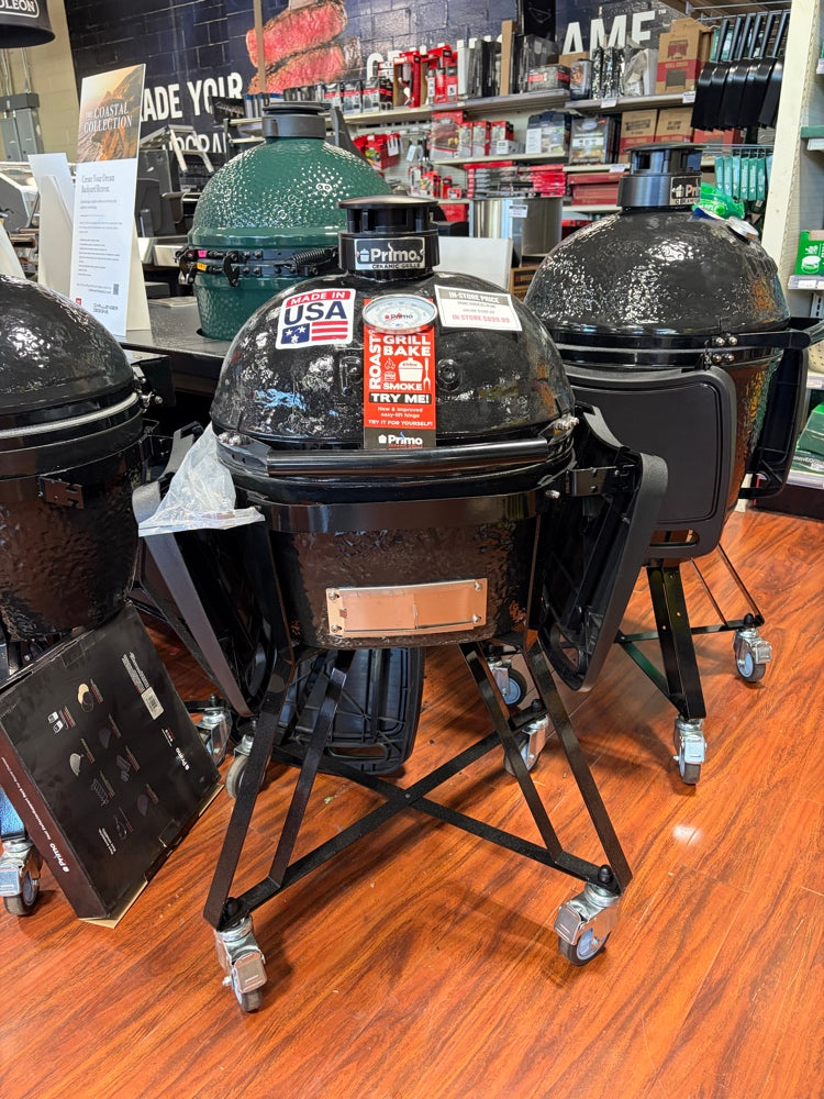 Primo Junior Oval All-In-One Ceramic Grill w/ Cart – Floor Model