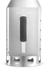 Napoleon Premium Charcoal Chimney Starter 67802, front view with black handle and lower air vents