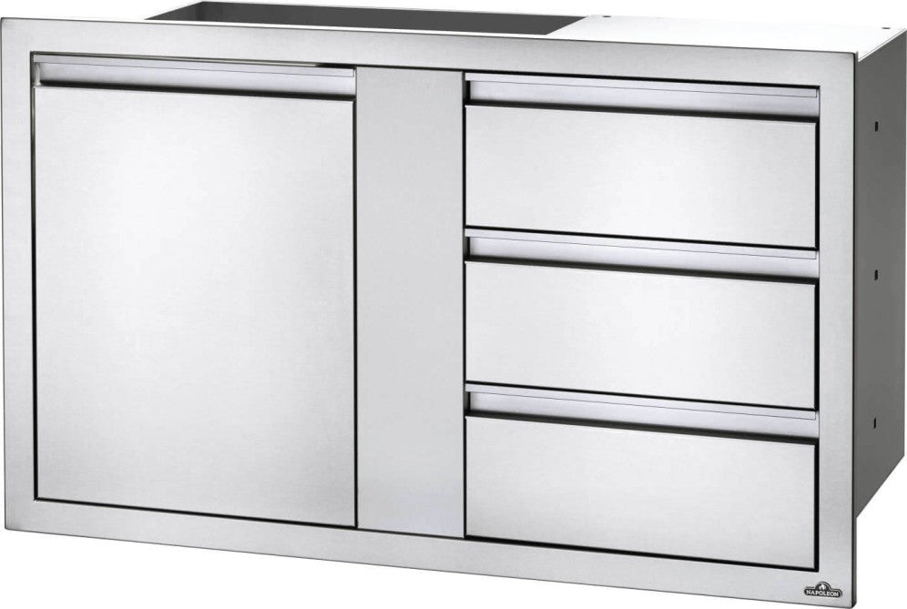 Nap 42 x 24 inch Large Single Door & Triple Drawer - BI-4224-1D3DR