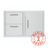 Blaze Marine Grade 32-Inch Access Door & Double Drawer Combo