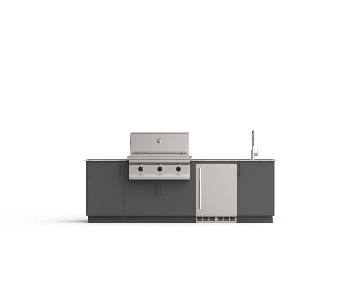 Urban Bonfire Cove 36 outdoor kitchen in Anthracite; example finish, appliances sold separately