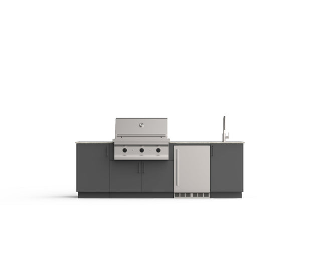 Urban Bonfire Cove 36 outdoor kitchen in Anthracite; example finish, appliances sold separately