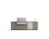 Urban Bonfire Cove 42 outdoor kitchen in Clay; example finish, appliances sold separately
