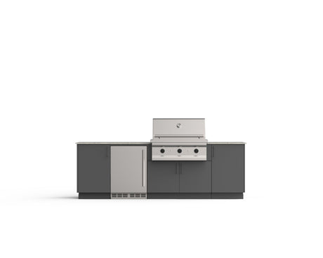 Urban Bonfire Dusk 36 outdoor kitchen in Anthracite; example finish, appliances sold separately