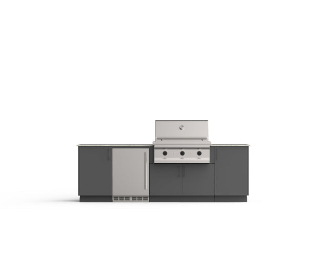 Urban Bonfire Dusk 36 outdoor kitchen in Anthracite; example finish, appliances sold separately