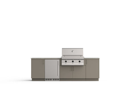 Urban Bonfire Dusk 36 outdoor kitchen in Clay; example finish, appliances sold separately