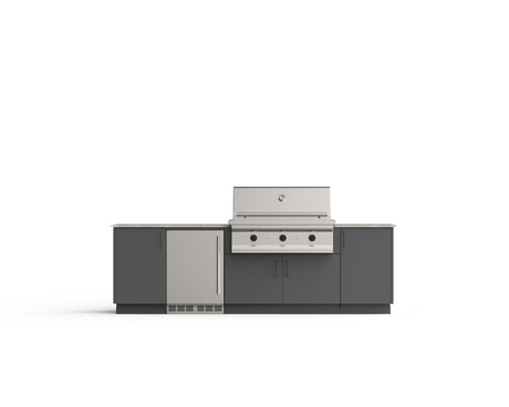Urban Bonfire Dusk 42 outdoor kitchen in Anthracite; example finish, appliances sold separately