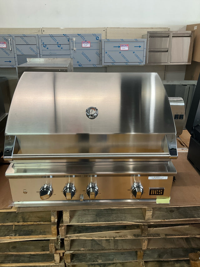 Actual open-box DCS Series 9 Evolution 36-inch natural gas grill, model BE1-36RC-N, with hood closed