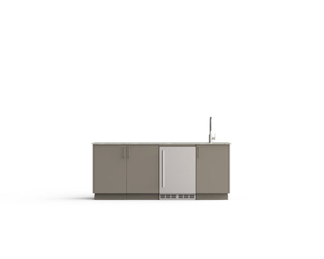 Urban Bonfire Lagoon outdoor kitchen in Clay; example finish, appliances sold separately