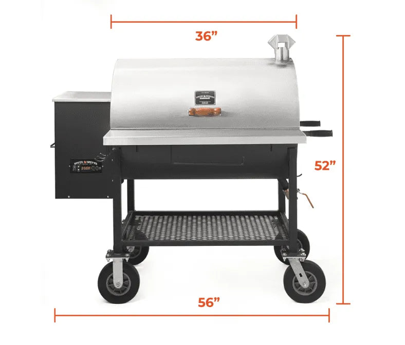 Pitts & Spitts Maverick 1250 Wood Pellet Grill w/ 8" Big Wheels - Texas Star Grill Shop P-MAV-1250-W, Houston Pitts and Spitts Pellet Grill, Texas Pitts and Spitts