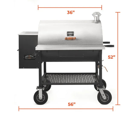 Pitts & Spitts Maverick 1250 Wood Pellet Grill w/ 8" Big Wheels - Texas Star Grill Shop P-MAV-1250-W, Houston Pitts and Spitts Pellet Grill, Texas Pitts and Spitts