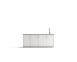 Urban Bonfire Perseid outdoor kitchen in Clay; example finish, appliances sold separately