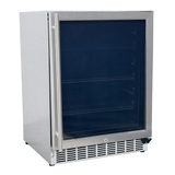 RCS Glass Door Refrigerator W/Lock, SS Body Outdoor Rated REFR2B