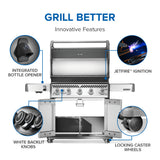 Napoleon Rogue PRO 625 Gas Grill with Infrared Side Burner Stainless Steel