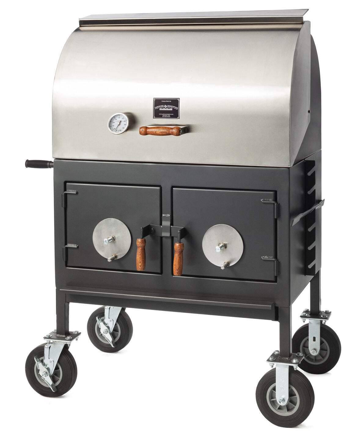 Pitts & Spitts 24x36 Adjustable Charcoal Grill (Roll Top) P-AFGR2436