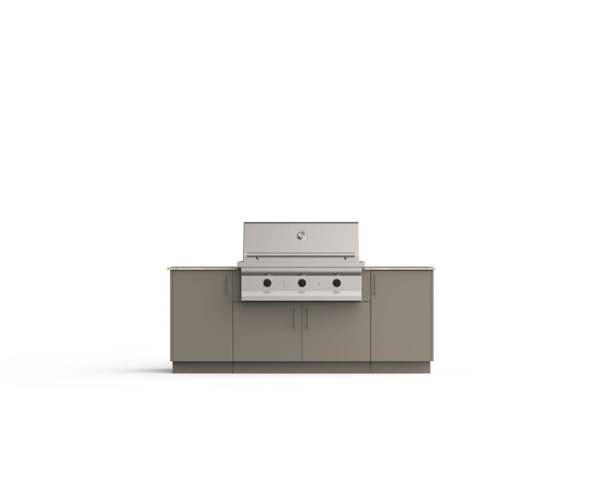 Urban Bonfire Sierra 42 outdoor kitchen in Clay; example finish, appliances sold separately